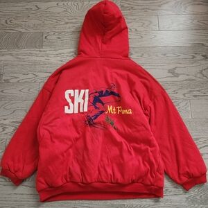 Rare Vintage 80s Puma ski double thick hooded sweatshirt Medium